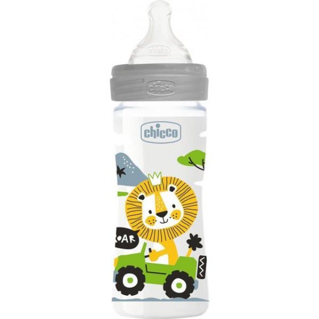 Chicco Well Being Πλαστικό Μπιμπερό Unisex ΘΣ Μέτρια Ροή 2m+ 250ml