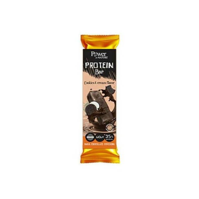 Power Of Nature Μπάρα με 35% Πρωτεΐνη & Γεύση Cookies & Cream 60gr