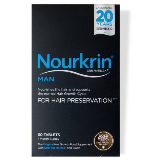Nourkrin Man Συμπλήρωμα Διατροφής για την Πρόληψη & Αντιμετώπιση της Ανδρικής Τριχόπτωσης, 60 caps