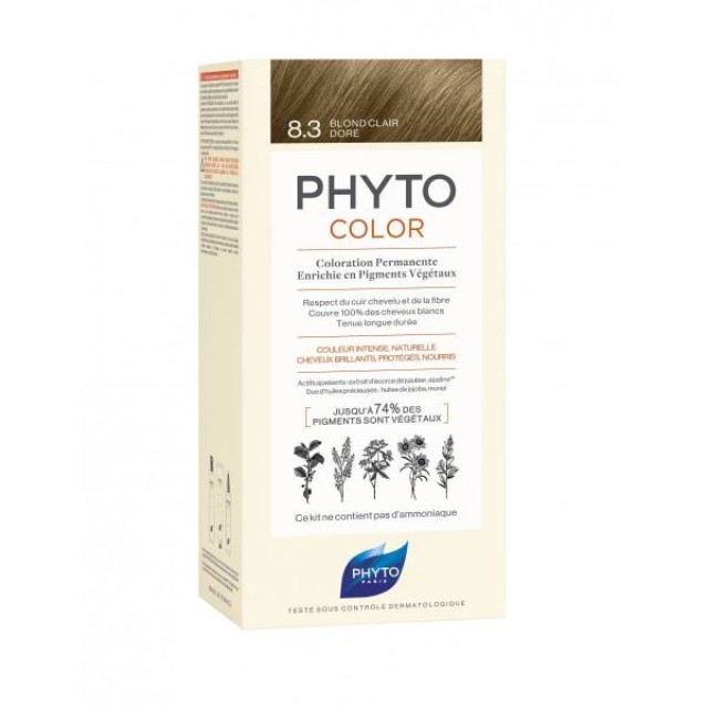Phyto Phytocolor Νο 8.3 Light Golden Blonde / Ξανθό Ανοιχτό Χρυσό, 1 τεμάχιο