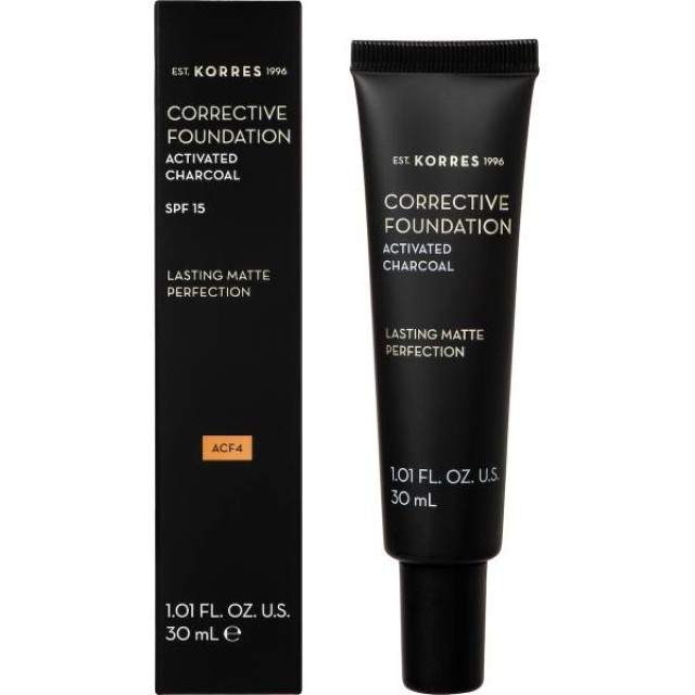 Korres Corrective Foundation Spf 15 / Acf4 με Ενεργό Άνθρακα - Διορθωτικο Make Up Για Μετριες Ατελειες 30ml