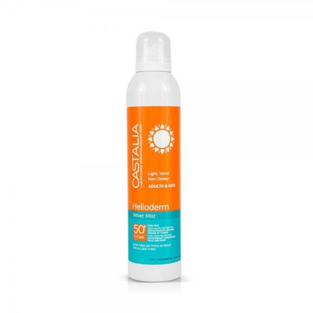Castalia Helioderm Velvet Mist SPF50+ Αντηλιακό Spray Προσώπου & Σώματος Ελαφριάς Υφής 245ml