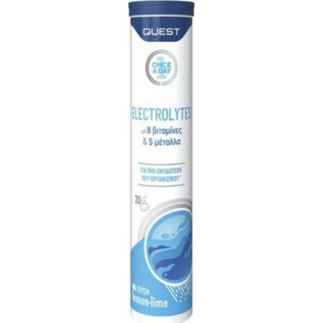 Quest Once A Day Electrolytes 20 αναβράζοντα δισκία Lemon Lime