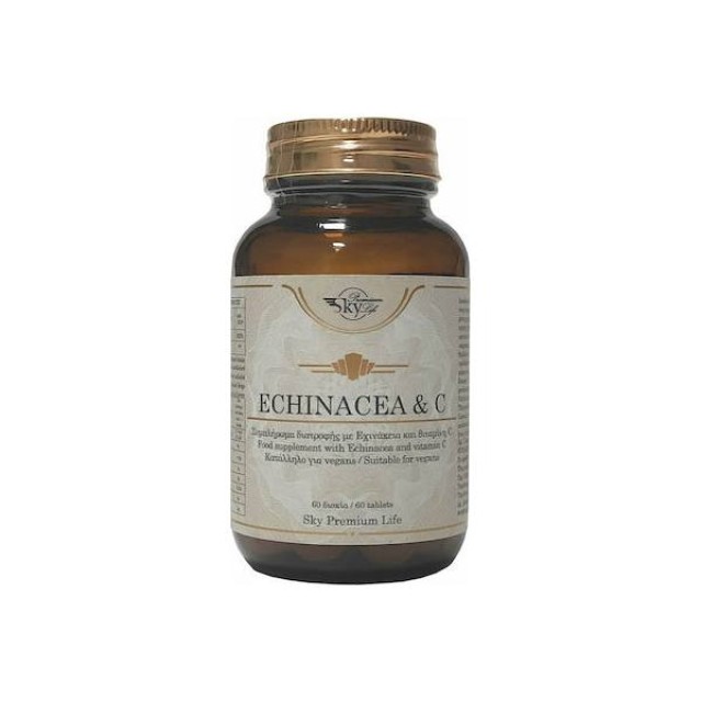 Sky Premium Life Echicacea & Vitamin C Συμπλήρωμα Διατροφής με Εχινάκεια και Βιταμίνη C 60Tabs.