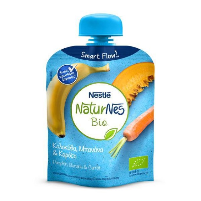 Nestle Naturnes Bio Με Κολοκύθα, Μπανάνα & Καρότο, 6m+, 90g