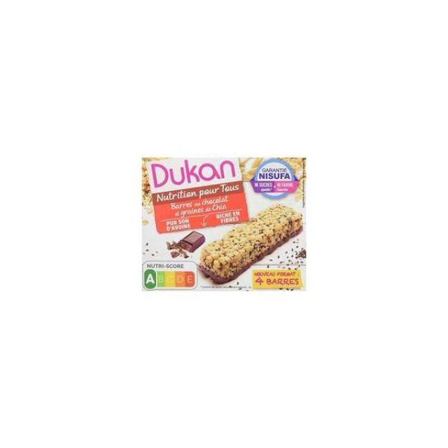 Dukan Expert Μπάρα Βρώμης με Επικάλυψη Σοκολάτας & Σπόρους Chia, 37gr