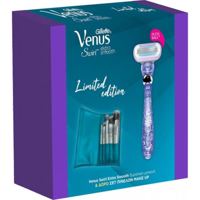 GILLETTE Promo Venus Swirl Μηχανή & Δώρο Σετ Πινέλων Make Up