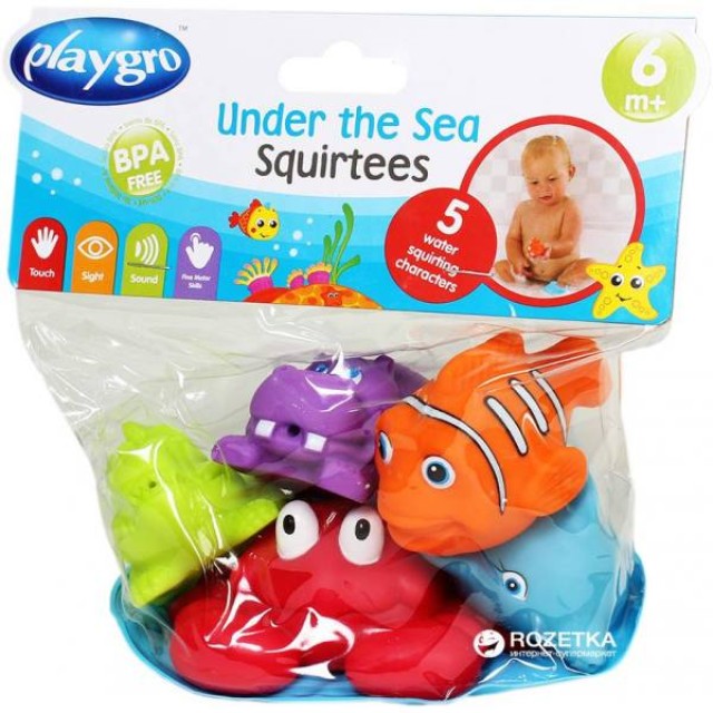 Playgro Under The Sea Squirtees Ζωάκια που Γεμίζουν Νερό και Πιτσιλάνε 6m+ 5 Τμχ.