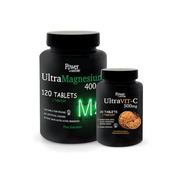 POWER HEALTH - PROMO PACK POWER OF NATURE Ultramagnesium - 120tabs ΜΕ ΔΩΡΟ Ultra Vit-C 500mg - 20tabs