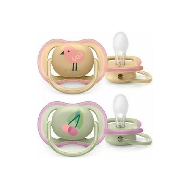 Philips Πιπίλες Σιλικόνης για 0-6 μηνών Ultra Air Πουλάκι Πολύχρωμο 2τμχ