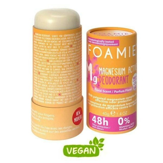 Foamie Happy Day Magnesium Active Floral Αποσμητικό 48h σε Stick Χωρίς Αλουμίνιο 40gr