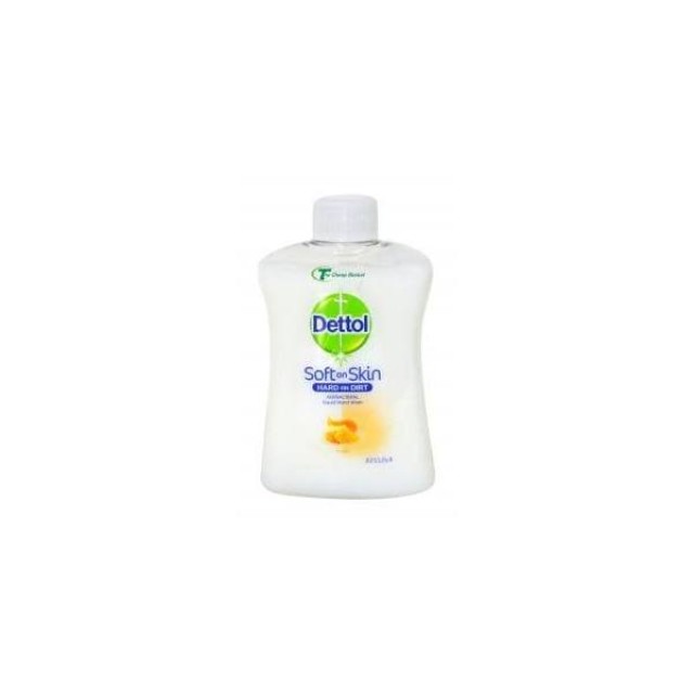 Dettol Soft on Skin Hard on Dirt Ανταλλακτικό Αντιβακτηριδιακό Υγρό Κρεμοσάπουνο με Μέλι, 250ml