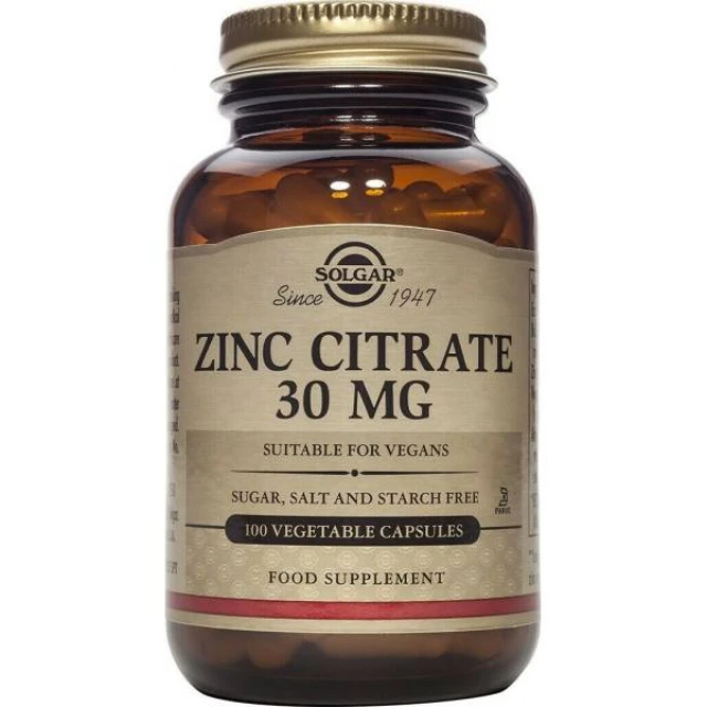 Solgar Zinc Citrate 30mg 100 κάψουλες