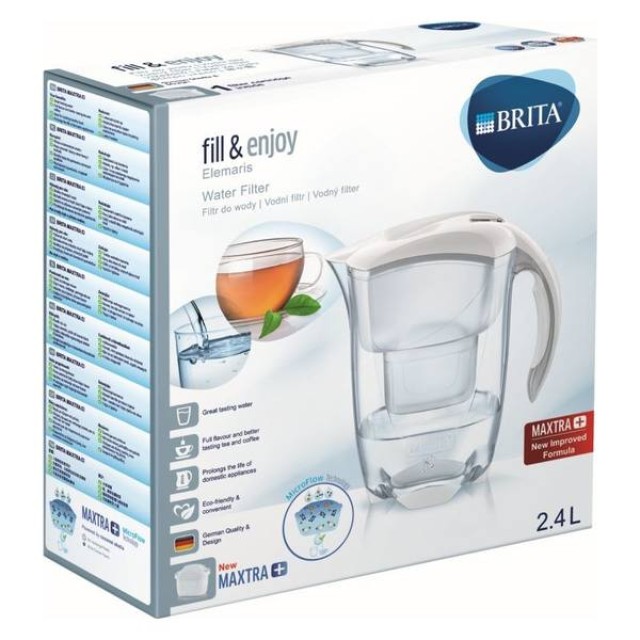 Brita Κανάτα Elemaris Fill & Enjoy White Πλαστική Με Καπάκι 2400ml