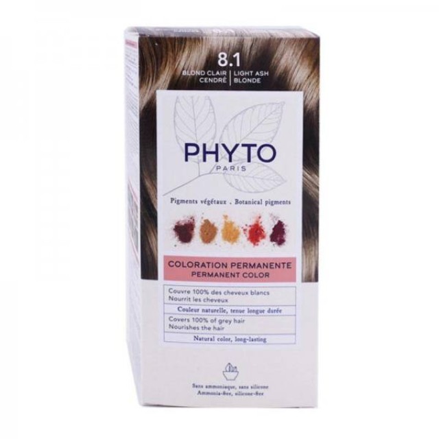 Phyto Phytocolor 8.1 Blonde Clair Centre Ανοιχτό Ξανθό Σταχτί 50ml